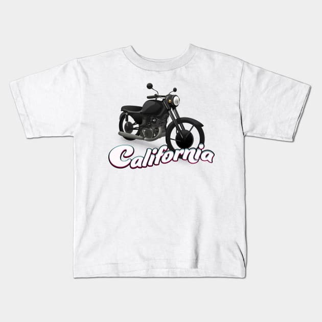 California Motorbike Kids T-Shirt by nickemporium1